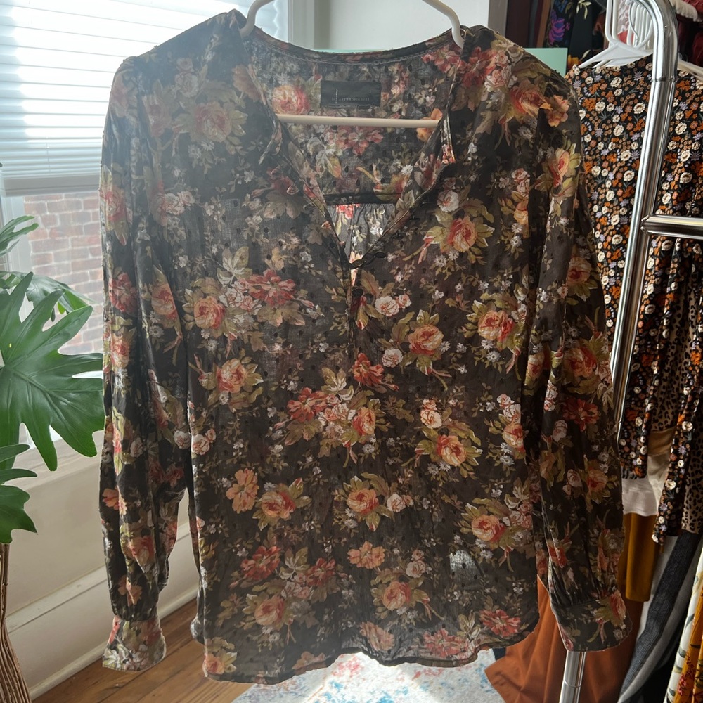 Anthropologie Medium Button Down Blouse - image 3